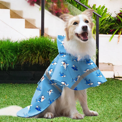 NACOCO Large Dog Raincoat Adjustable Pet Water Proof Clothes Lightweight Rain Jacket Poncho Hoodies with Strip Reflective (XL, Yellow)
