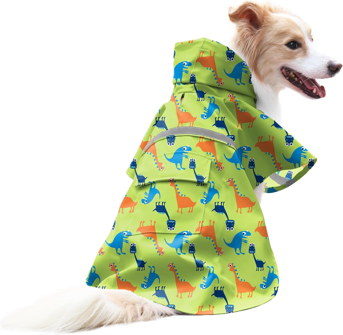NACOCO Large Dog Raincoat Adjustable Pet Water Proof Clothes Lightweight Rain Jacket Poncho Hoodies with Strip Reflective (XL, Yellow)