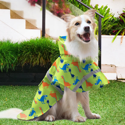 NACOCO Large Dog Raincoat Adjustable Pet Water Proof Clothes Lightweight Rain Jacket Poncho Hoodies with Strip Reflective (XL, Yellow)