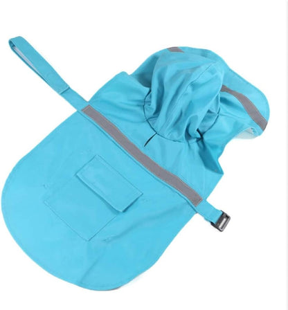 NACOCO Large Dog Raincoat Adjustable Pet Water Proof Clothes Lightweight Rain Jacket Poncho Hoodies with Strip Reflective (XL, Yellow)