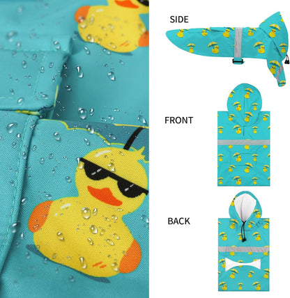 NACOCO Large Dog Raincoat Adjustable Pet Water Proof Clothes Lightweight Rain Jacket Poncho Hoodies with Strip Reflective (XL, Yellow)