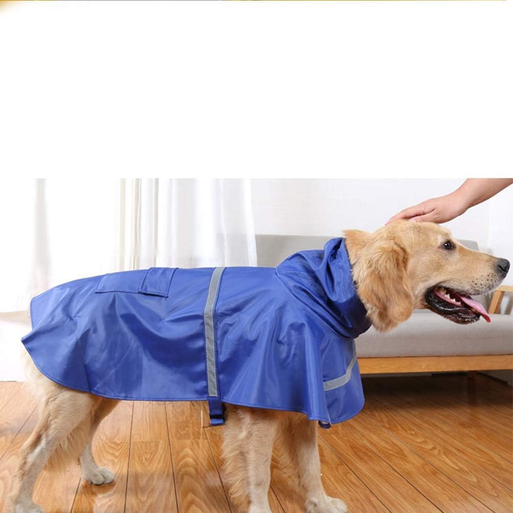 NACOCO Large Dog Raincoat Adjustable Pet Water Proof Clothes Lightweight Rain Jacket Poncho Hoodies with Strip Reflective (XL, Yellow)