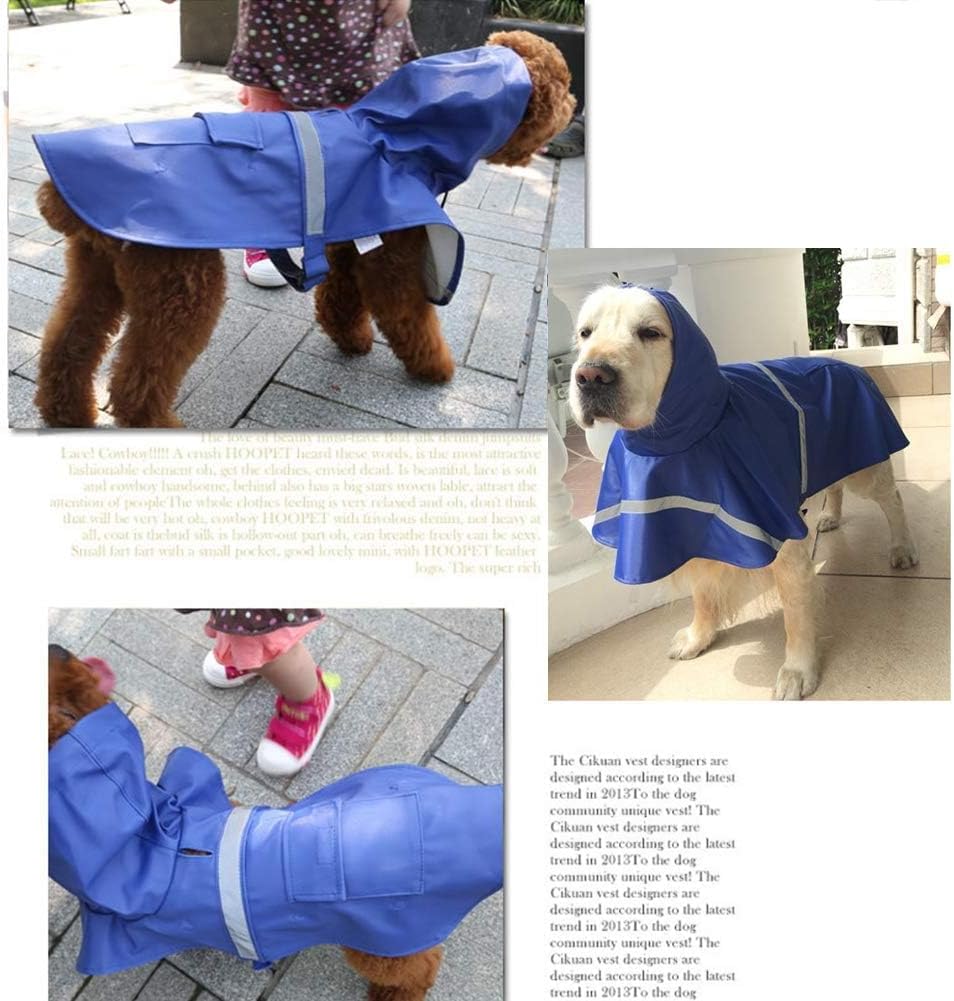 NACOCO Large Dog Raincoat Adjustable Pet Water Proof Clothes Lightweight Rain Jacket Poncho Hoodies with Strip Reflective (XL, Yellow)