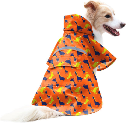 NACOCO Large Dog Raincoat Adjustable Pet Water Proof Clothes Lightweight Rain Jacket Poncho Hoodies with Strip Reflective (XL, Yellow)