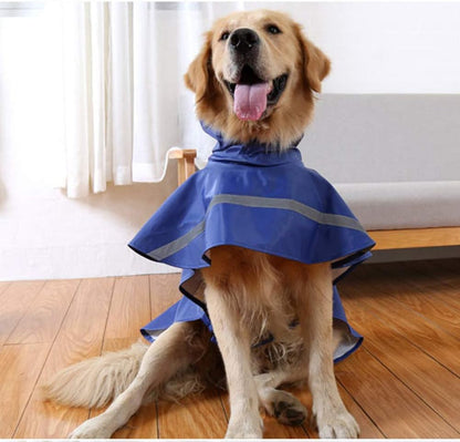 NACOCO Large Dog Raincoat Adjustable Pet Water Proof Clothes Lightweight Rain Jacket Poncho Hoodies with Strip Reflective (XL, Yellow)