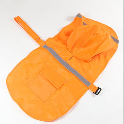 NACOCO Large Dog Raincoat Adjustable Pet Water Proof Clothes Lightweight Rain Jacket Poncho Hoodies with Strip Reflective (XL, Yellow)