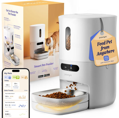 Automatic Cat Feeder, WiFi & Smart Scale, Remote Feeding