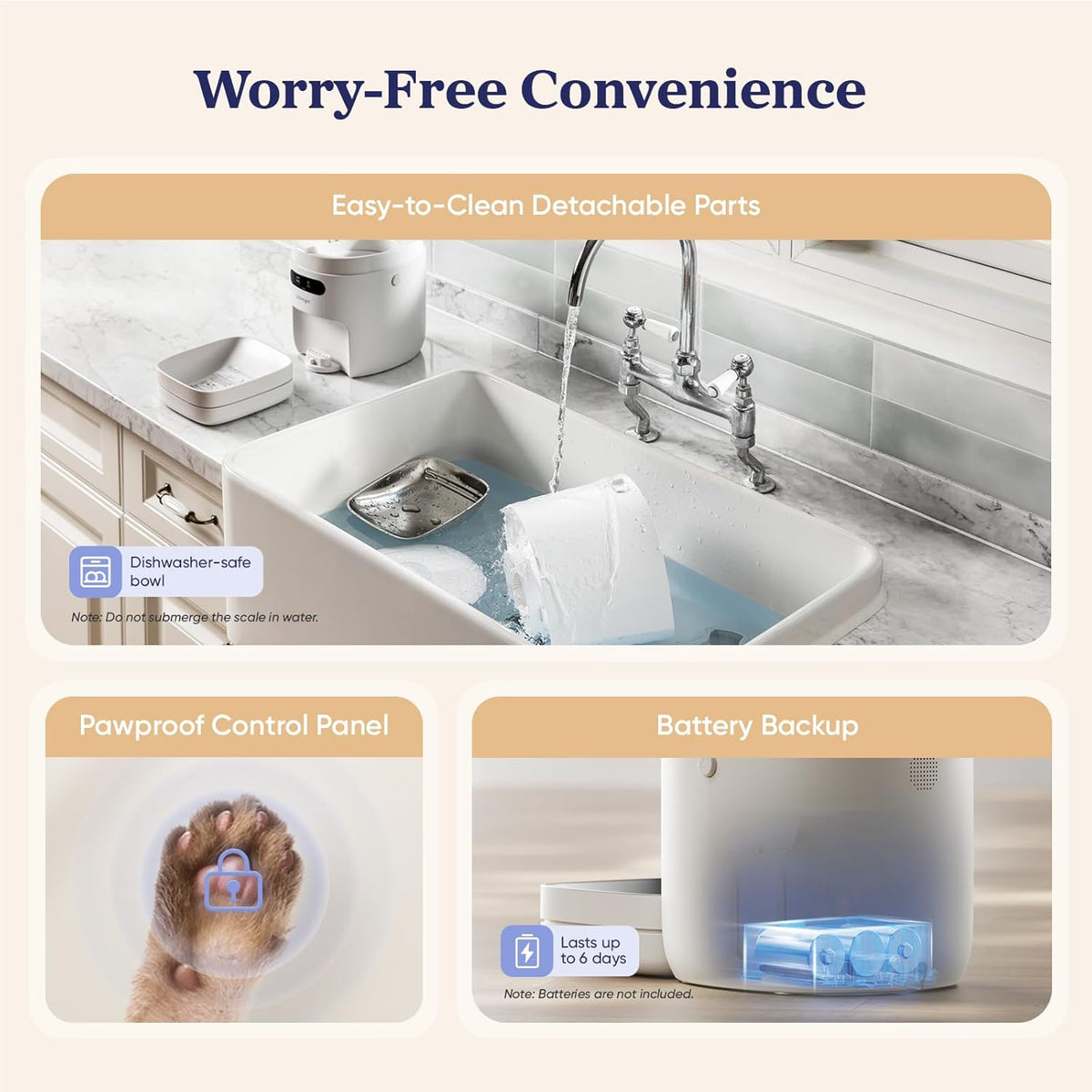 Automatic Cat Feeder, WiFi & Smart Scale, Remote Feeding