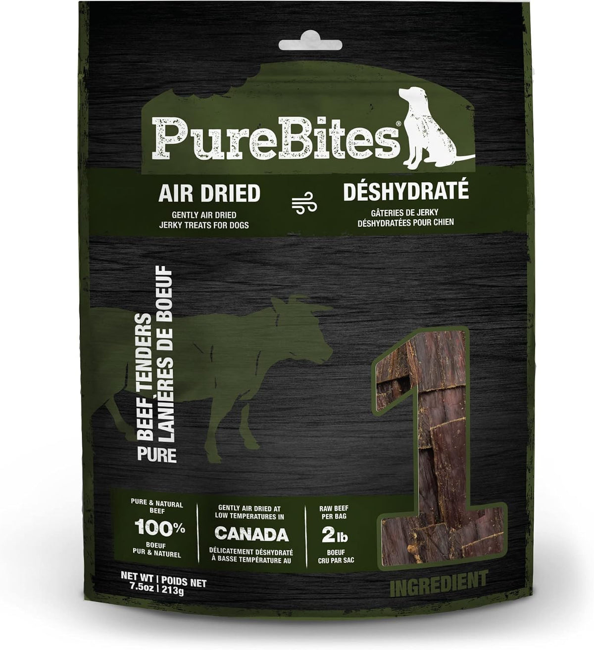 Beef Single Ingredient Air Dried Jerky Dog Treats, 7.5 oz