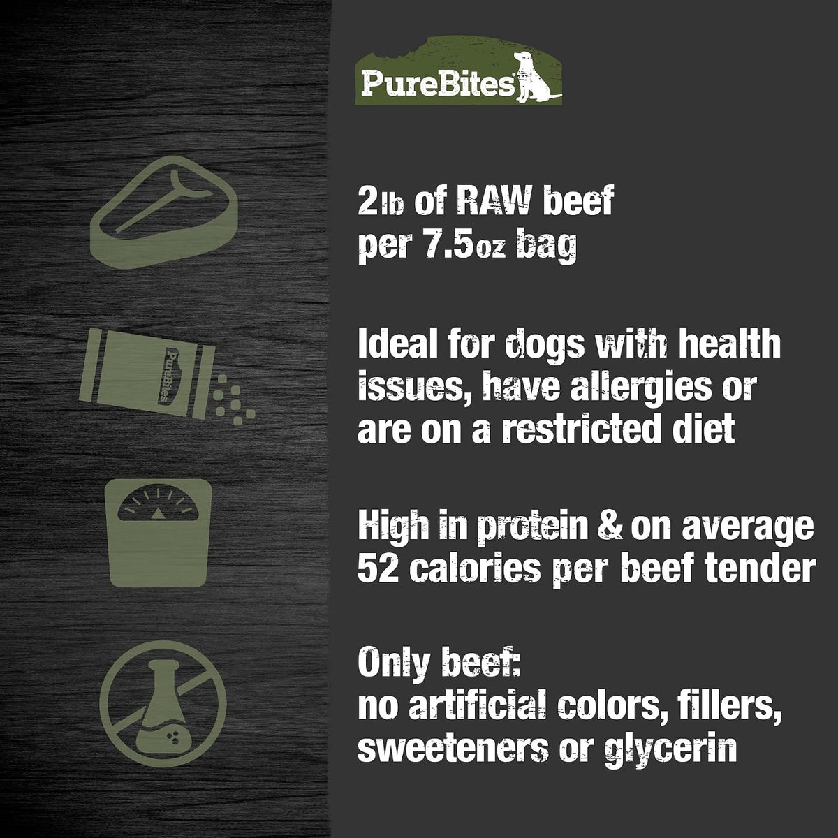 Beef Single Ingredient Air Dried Jerky Dog Treats, 7.5 oz