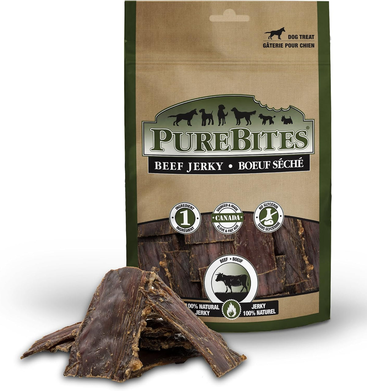 Beef Single Ingredient Air Dried Jerky Dog Treats, 7.5 oz
