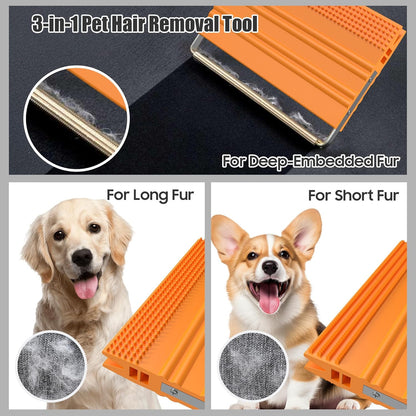 Mini Pet Hair Remover – 2025 Reusable Carpet Rake & Fur Scraper for Furniture, Car Interior, Hair Remover Brush for Bed, Couch, Home Surfaces Pink