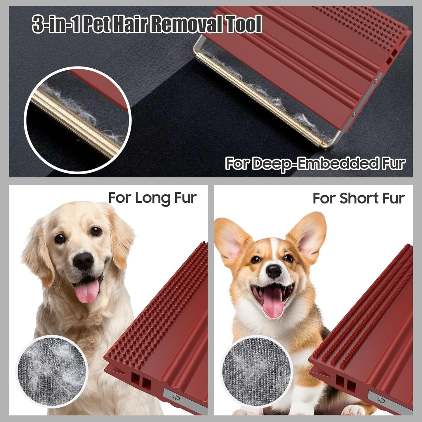 Mini Pet Hair Remover – 2025 Reusable Carpet Rake & Fur Scraper for Furniture, Car Interior, Hair Remover Brush for Bed, Couch, Home Surfaces Pink