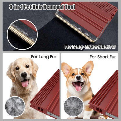 Mini Pet Hair Remover – 2025 Reusable Carpet Rake & Fur Scraper for Furniture, Car Interior, Hair Remover Brush for Bed, Couch, Home Surfaces Pink