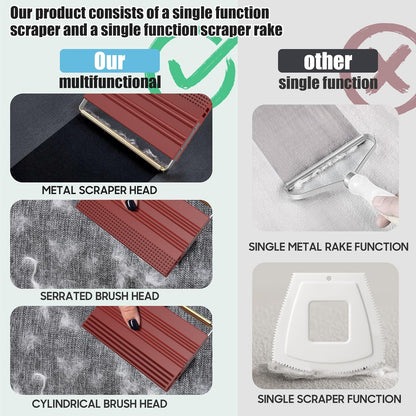 Mini Pet Hair Remover – 2025 Reusable Carpet Rake & Fur Scraper for Furniture, Car Interior, Hair Remover Brush for Bed, Couch, Home Surfaces Pink