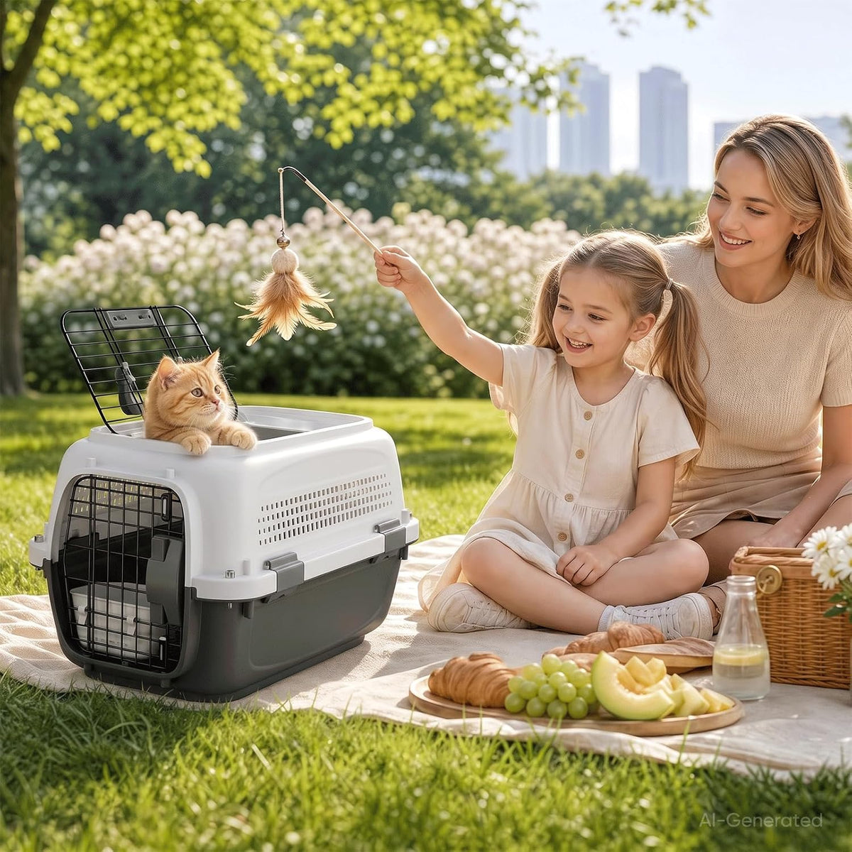 19.5" Hard Shell Cat Carrier, Pet Carrier for Small Dogs & Cats