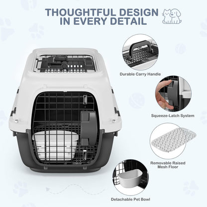 19.5" Hard Shell Cat Carrier, Pet Carrier for Small Dogs & Cats