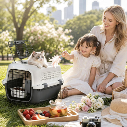 19.5" Hard Shell Cat Carrier, Pet Carrier for Small Dogs & Cats