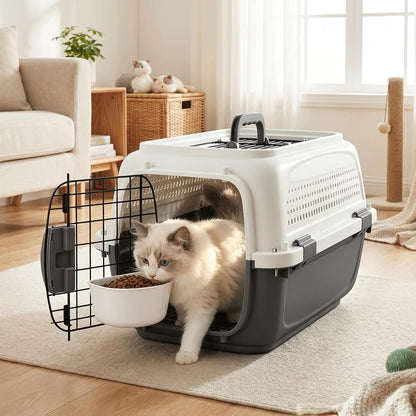 19.5" Hard Shell Cat Carrier, Pet Carrier for Small Dogs & Cats