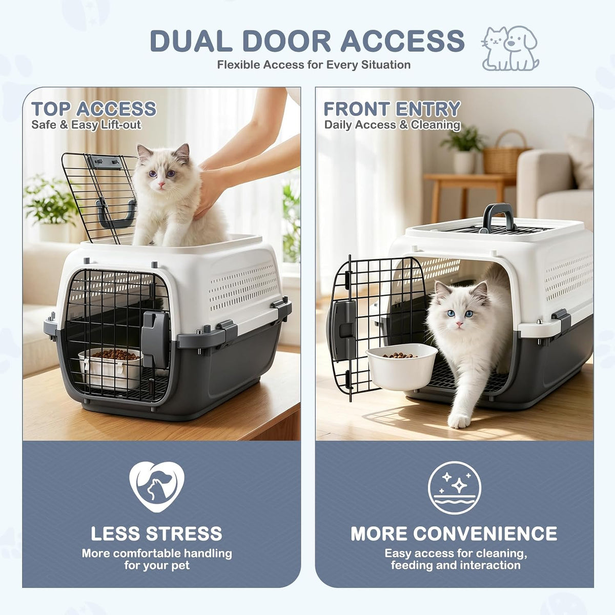 19.5" Hard Shell Cat Carrier, Pet Carrier for Small Dogs & Cats