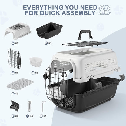 19.5" Hard Shell Cat Carrier, Pet Carrier for Small Dogs & Cats