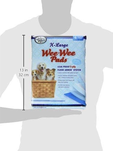 Wee-Wee Superior Performance Extra Large Pee Pads for Dogs with Runoff Barrier Edge Guard Protection, Puppy & Dog Potty Training Pads, Housebreaking Supplies, 28" x 34"