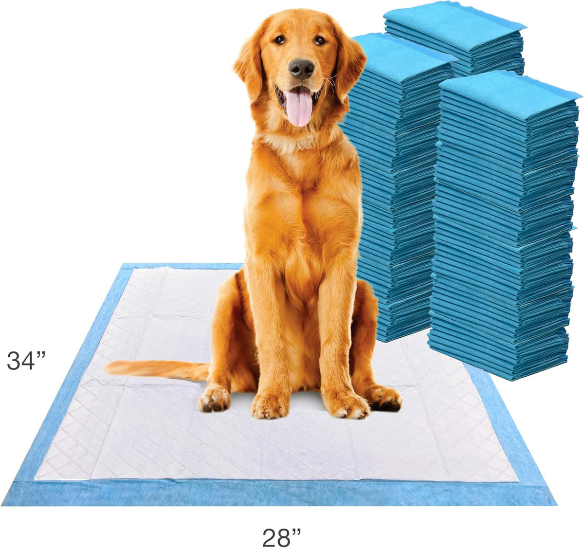 Wee-Wee Superior Performance Extra Large Pee Pads for Dogs with Runoff Barrier Edge Guard Protection, Puppy & Dog Potty Training Pads, Housebreaking Supplies, 28" x 34"