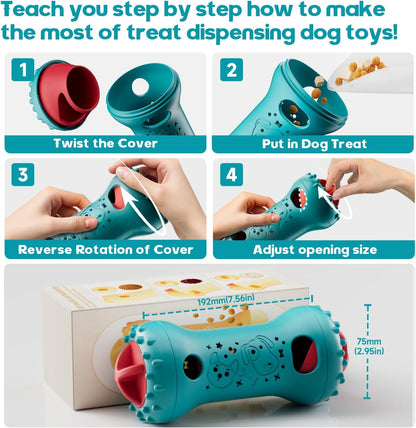 Interactive Dog Toys,Adjustable Treat Dispensing Toy to Keep Them Busy