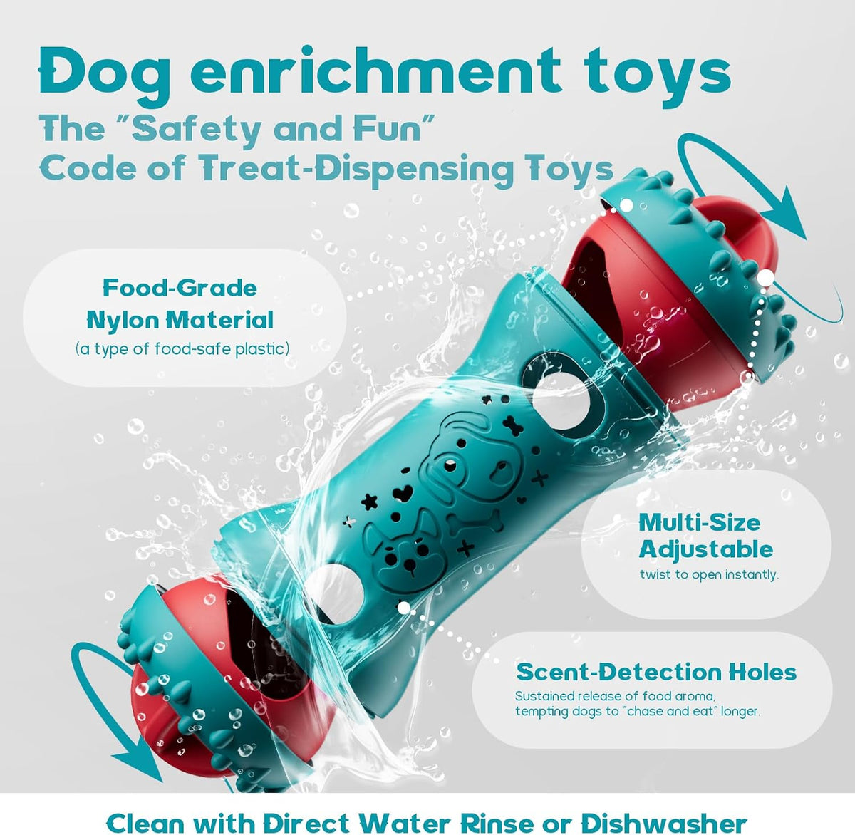 Interactive Dog Toys,Adjustable Treat Dispensing Toy to Keep Them Busy