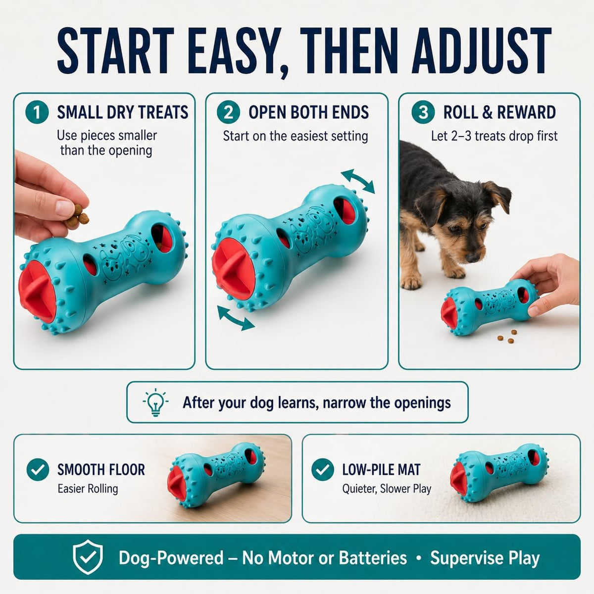 Interactive Dog Toys,Adjustable Treat Dispensing Toy to Keep Them Busy