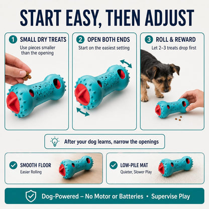 Interactive Dog Toys,Adjustable Treat Dispensing Toy to Keep Them Busy