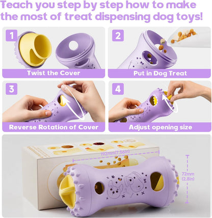 Interactive Dog Toys,Adjustable Treat Dispensing Toy to Keep Them Busy