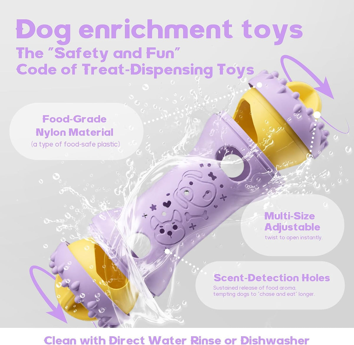 Interactive Dog Toys,Adjustable Treat Dispensing Toy to Keep Them Busy