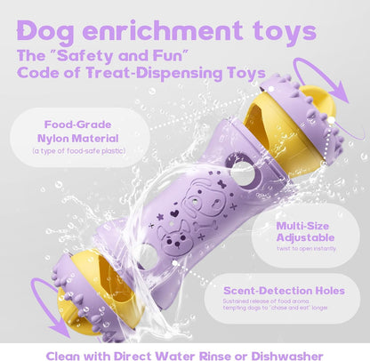 Interactive Dog Toys,Adjustable Treat Dispensing Toy to Keep Them Busy