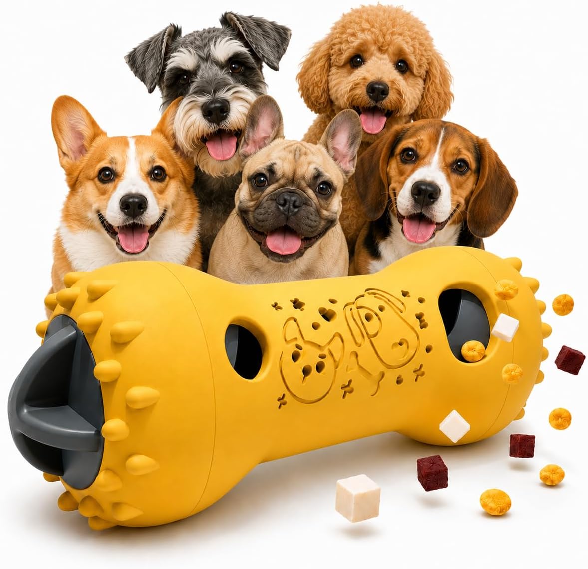 Interactive Dog Toys,Adjustable Treat Dispensing Toy to Keep Them Busy