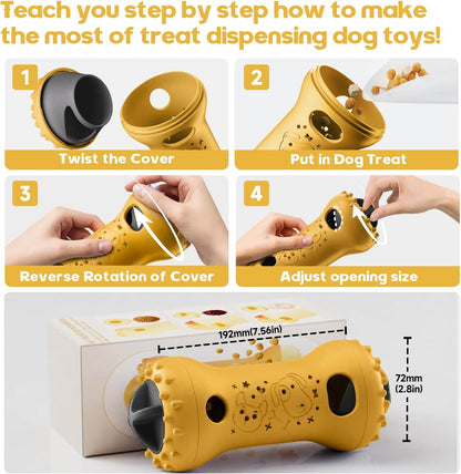 Interactive Dog Toys,Adjustable Treat Dispensing Toy to Keep Them Busy