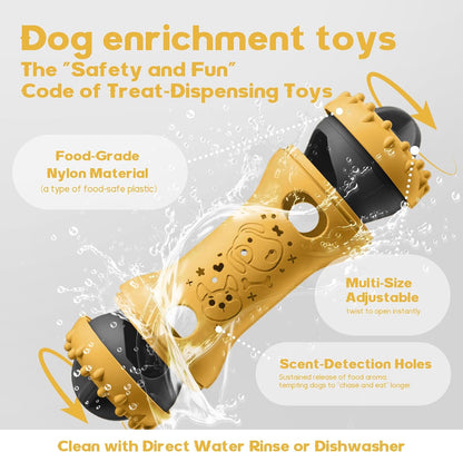 Interactive Dog Toys,Adjustable Treat Dispensing Toy to Keep Them Busy