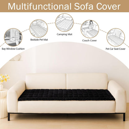Couch Cover for Dogs, Washable Non Slip Plush Flannel Sofa Protector | Thick Flannel, Anti-Slip Backing, Pet Hair & Scratch Protection, Fits Sofa & Loveseat (27.6" x 59") - Colors B