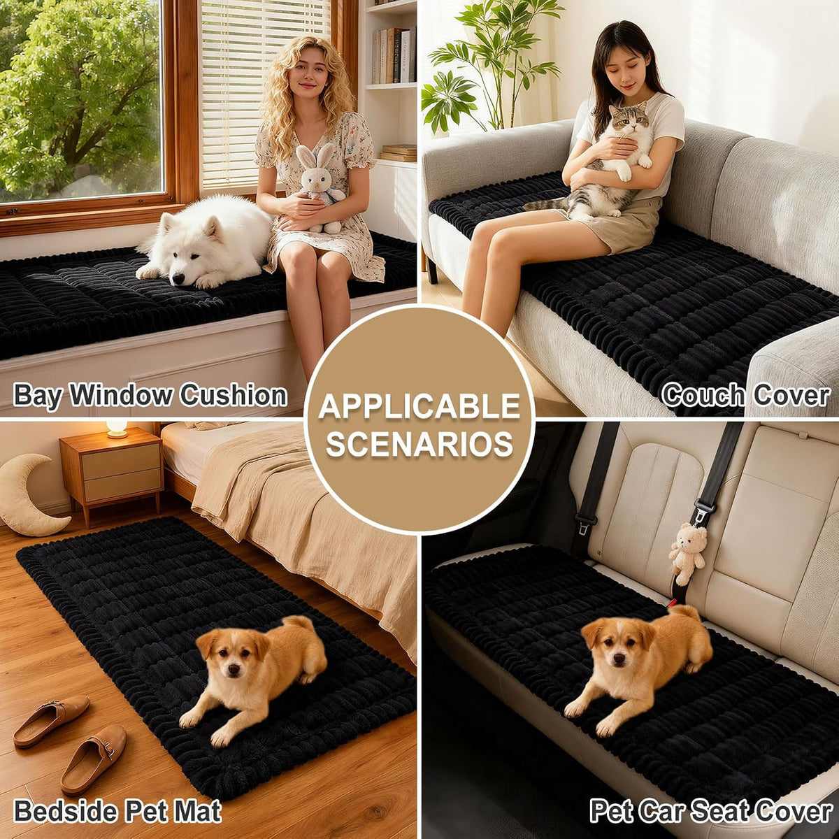 Couch Cover for Dogs, Washable Non Slip Plush Flannel Sofa Protector | Thick Flannel, Anti-Slip Backing, Pet Hair & Scratch Protection, Fits Sofa & Loveseat (27.6" x 59") - Colors B