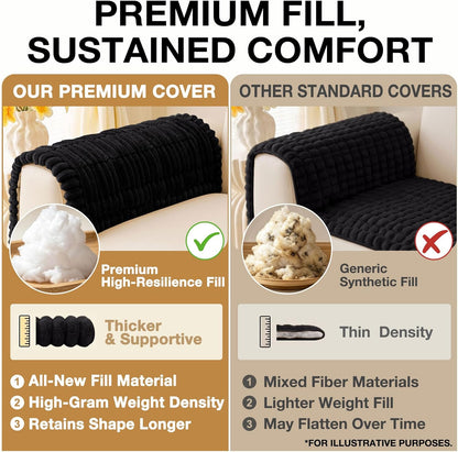 Couch Cover for Dogs, Washable Non Slip Plush Flannel Sofa Protector | Thick Flannel, Anti-Slip Backing, Pet Hair & Scratch Protection, Fits Sofa & Loveseat (27.6" x 59") - Colors B