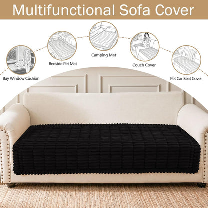 Couch Cover for Dogs, Washable Non Slip Plush Flannel Sofa Protector | Thick Flannel, Anti-Slip Backing, Pet Hair & Scratch Protection, Fits Sofa & Loveseat (27.6" x 59") - Colors B