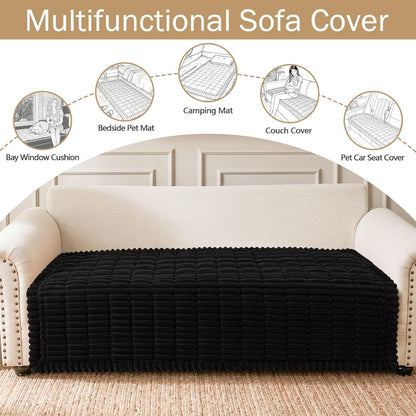 Couch Cover for Dogs, Washable Non Slip Plush Flannel Sofa Protector | Thick Flannel, Anti-Slip Backing, Pet Hair & Scratch Protection, Fits Sofa & Loveseat (27.6" x 59") - Colors B