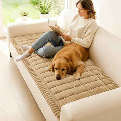 Couch Cover for Dogs, Washable Non Slip Plush Flannel Sofa Protector | Thick Flannel, Anti-Slip Backing, Pet Hair & Scratch Protection, Fits Sofa & Loveseat (27.6" x 59") - Colors B