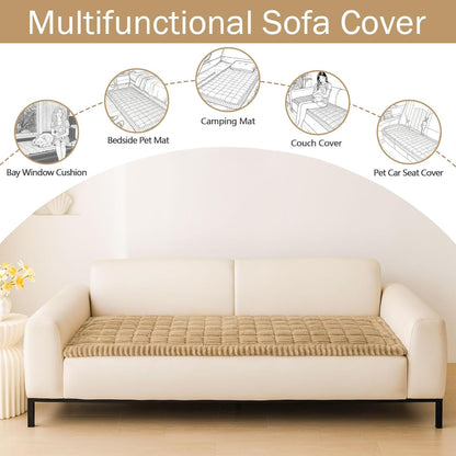 Couch Cover for Dogs, Washable Non Slip Plush Flannel Sofa Protector | Thick Flannel, Anti-Slip Backing, Pet Hair & Scratch Protection, Fits Sofa & Loveseat (27.6" x 59") - Colors B