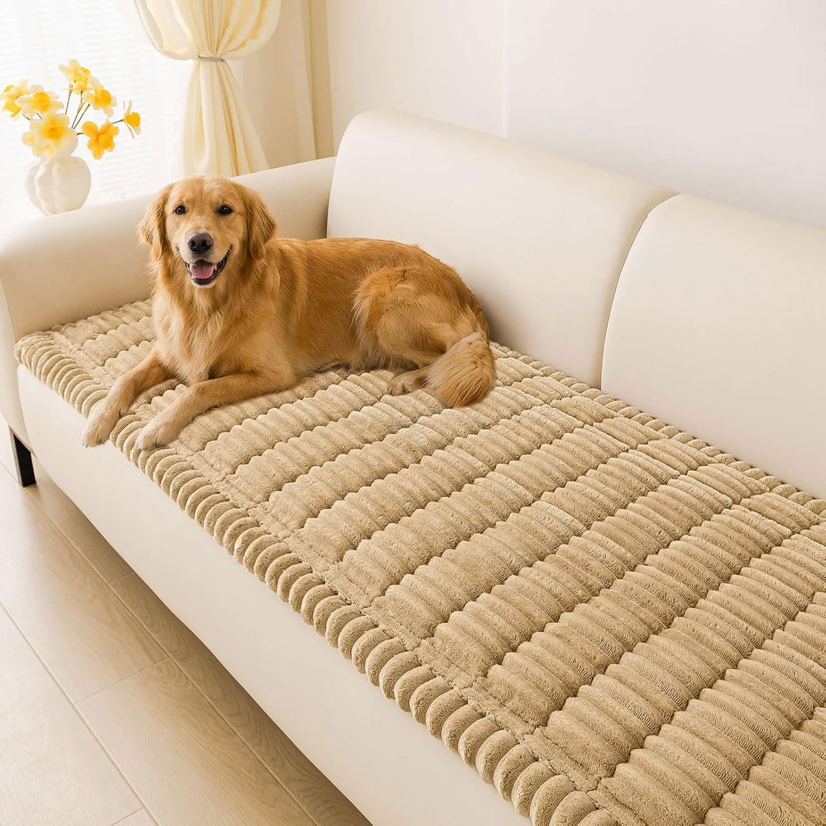 Couch Cover for Dogs, Washable Non Slip Plush Flannel Sofa Protector | Thick Flannel, Anti-Slip Backing, Pet Hair & Scratch Protection, Fits Sofa & Loveseat (27.6" x 59") - Colors B