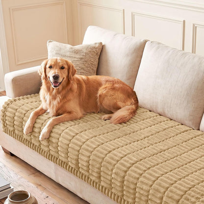 Couch Cover for Dogs, Washable Non Slip Plush Flannel Sofa Protector | Thick Flannel, Anti-Slip Backing, Pet Hair & Scratch Protection, Fits Sofa & Loveseat (27.6" x 59") - Colors B
