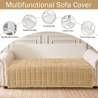 Couch Cover for Dogs, Washable Non Slip Plush Flannel Sofa Protector | Thick Flannel, Anti-Slip Backing, Pet Hair & Scratch Protection, Fits Sofa & Loveseat (27.6" x 59") - Colors B