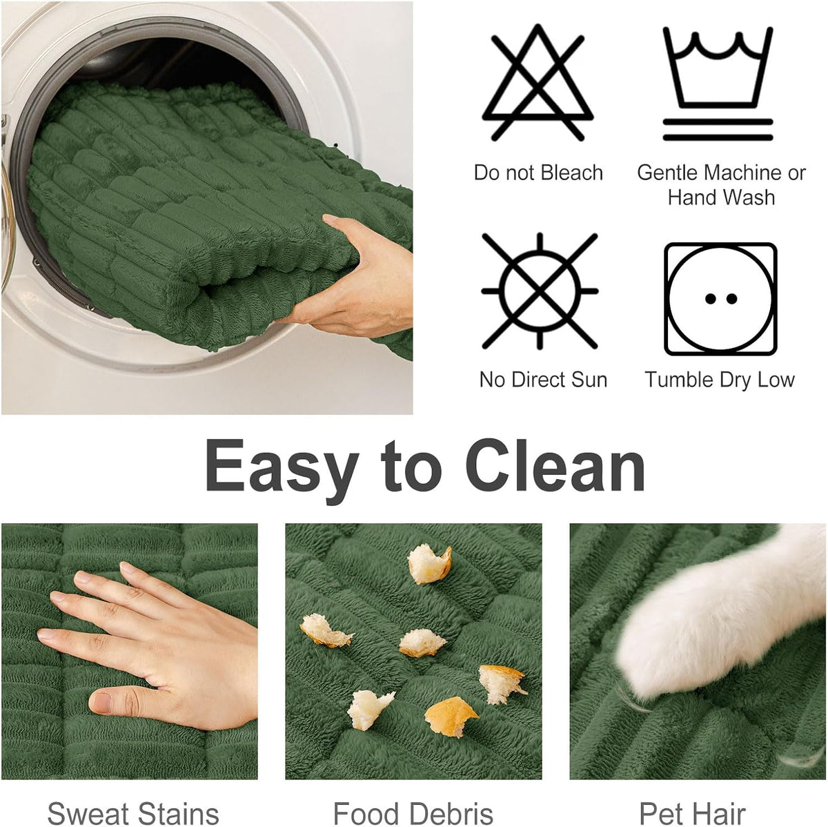 Couch Cover for Dogs, Washable Non Slip Plush Flannel Sofa Protector | Thick Flannel, Anti-Slip Backing, Pet Hair & Scratch Protection, Fits Sofa & Loveseat (27.6" x 59") - Colors B