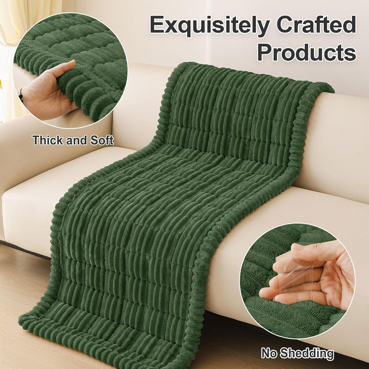 Couch Cover for Dogs, Washable Non Slip Plush Flannel Sofa Protector | Thick Flannel, Anti-Slip Backing, Pet Hair & Scratch Protection, Fits Sofa & Loveseat (27.6" x 59") - Colors B