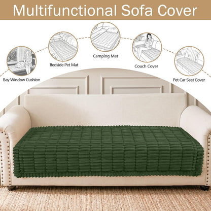 Couch Cover for Dogs, Washable Non Slip Plush Flannel Sofa Protector | Thick Flannel, Anti-Slip Backing, Pet Hair & Scratch Protection, Fits Sofa & Loveseat (27.6" x 59") - Colors B